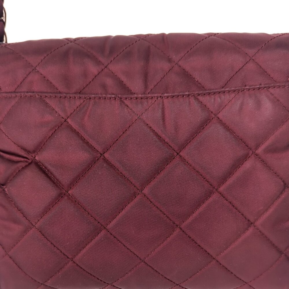 PRADA Impuntu Tessuto Quilted Nylon Chain Crossbody Bag Granato Shoulder Bag - Picture 12 of 16